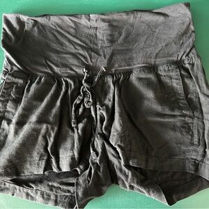 Old Navy Maternity Black Linen Shorts